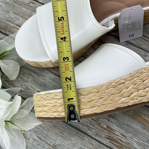 Women's Dressy Raffia Platform Slide Sandals Shies Size 10 - Picture 5 of 12